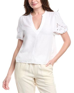 Splendid Cayden Linen-Blend Blouse - White