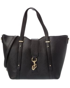 Italian Leather Top Handle Bag - Black