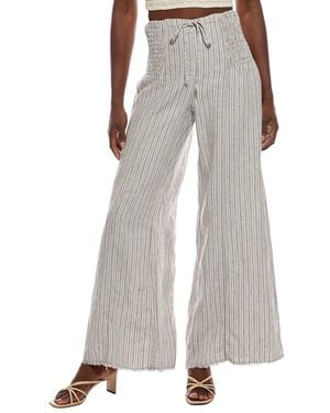 XCVI Blanc Wide Leg Linen Pant - Grey