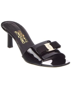 Ferragamo Vara Bow Leather Sandal - Black