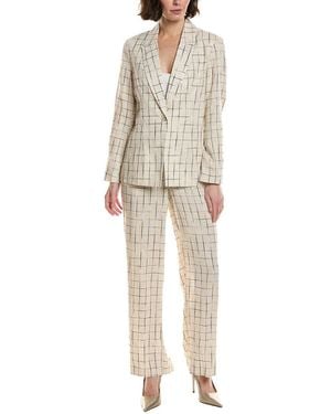 Nanette Lepore 2Pc Linen-Blend Suit Jacket & Pant - Natural