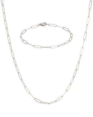 Adornia Plated Stainless Steel Jewellery Set - White