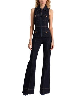 Alice + Olivia Rachel Sleeveless Denim Jumpsuit - Blue