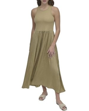DKNY Mix Media Midi Dress - Green