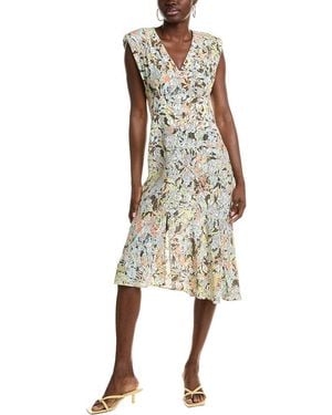 Equipment V-Neck Silk Midi Dress - Natural