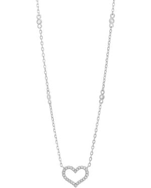 Savvy Cie Cz Heart Necklace - White