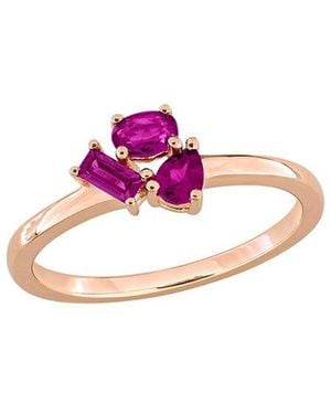 Rina Limor 0.57 Ct. Tw. Rhodolite Three Stone Ring - Pink