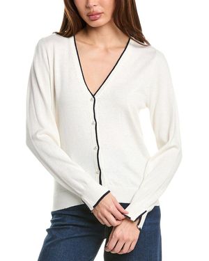 Hannah Rose Pearl Button Trimmed Cashmere-Blend Cardigan - White