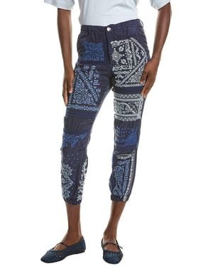 Johnny Was Bandana Embroidered Pant - Blue