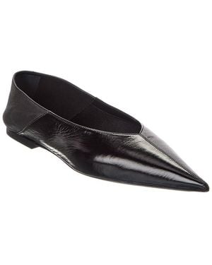 Saint Laurent Carolyn Leather Flat - Black