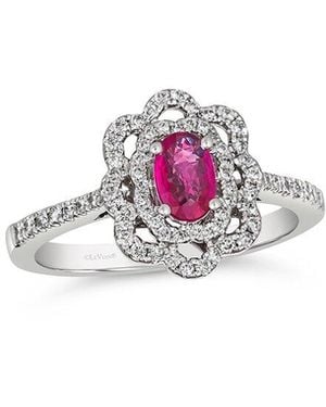 Le Vian Le Vian Platinum 0.66 Ct. Tw. Diamond & Ruby Cocktail Ring - Pink