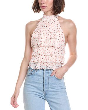 To My Lovers Printed Mesh Top - Blue