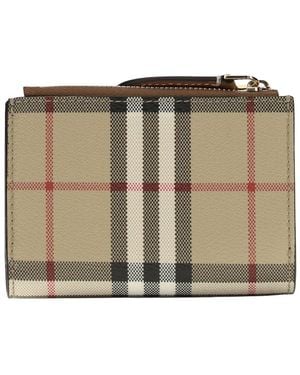 Burberry Horseshoe Check Nylon Backpack - Natural