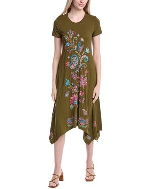 Johnny Was Handkerchief Hem Dress - Green