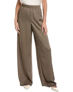 Lafayette 148 New York Diamond Plisse Riverside Pant - Brown