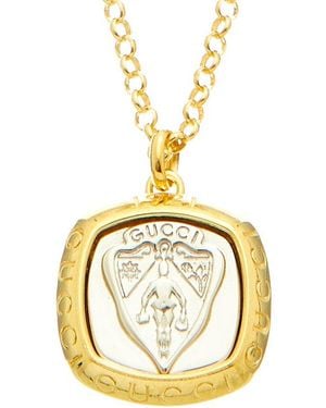 Gucci Crest Necklace - Metallic
