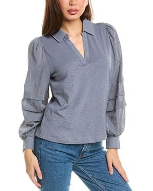 Design History Collared Combo Shirt - Blue