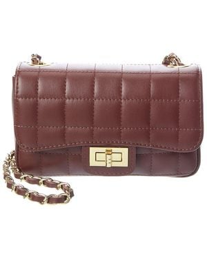 Persaman New York Poppy Quilted Leather Crossbody - Purple