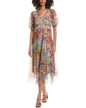Johnny Was Sally Mesh Maxi Dress - Blue