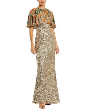 Mac Duggal Shawl Gown - Metallic
