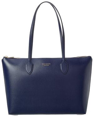 Kate Spade Bleecker Saffiano Leather Large Zip Top Tote - Blue