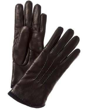 Portolano Perforated Leather Gloves - Black