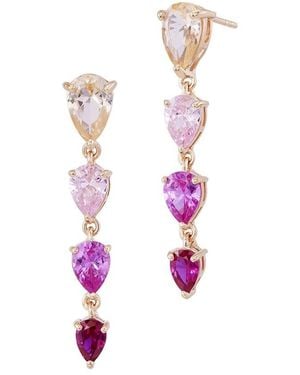 Savvy Cie Cz Drop Earrings - Pink