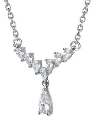 Genevive Jewelry Diamond Cz Chain Necklace - Metallic