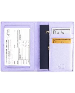 ROYCE New York Leather Rfid Blocking Passport Cover With Card Slots - Blue