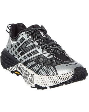 Hoka One One U Speed 2 Ts Leather & Canvas Trainer - Black