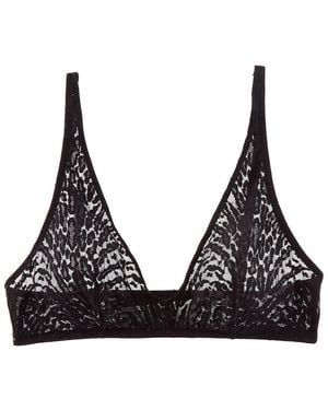 Wolford Animalier Lace Plunge Bralette - Black