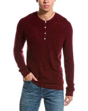 Kier + J Kier+j Wool & Cashmere-blend Henley Jumper - Red