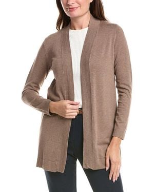Tahari Open Front Cardigan - Brown
