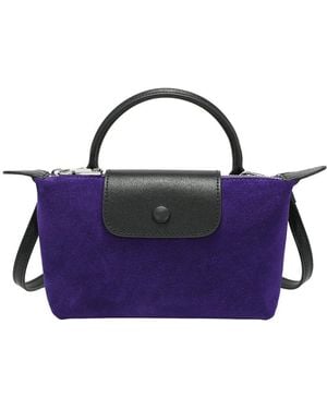 Tiffany & Fred Paris Tiffany And Fred Paris Elegant Mini Suede Leather Satchel - Purple