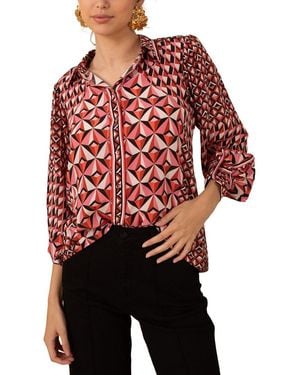 Hale Bob Button-Up Top - Red