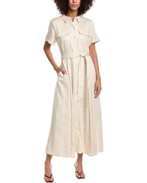 Ted Baker Belted Linen-Blend Shirtdress - Natural