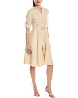 Sharagano Short Sleeve Shirtdress - Natural