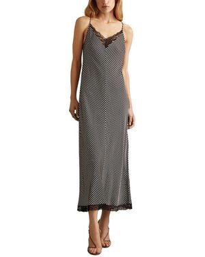 Reiss Camilla Stripe Lace Dress - Grey