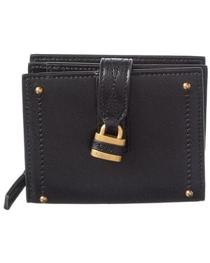 Chloé Paddington Square Leather Card Case - Black
