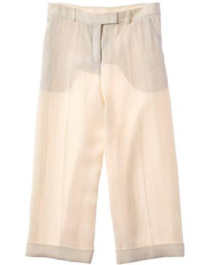 Akris Florella Linen & Wool-Blend Pant - Natural