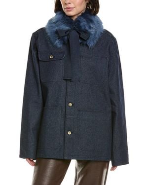 Cynthia Rowley Detachable Collar Jacket - Blue