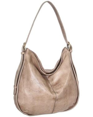 Nino Bossi Carlotta Hand-Dyed Vintage Leather Hobo Bag - Natural