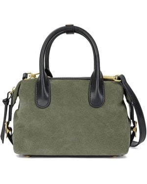 Tiffany & Fred Paris Soft Suede Mini Satchel - Green