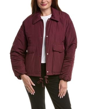 Free People Off The Bleachers Coaches Jacket - Red