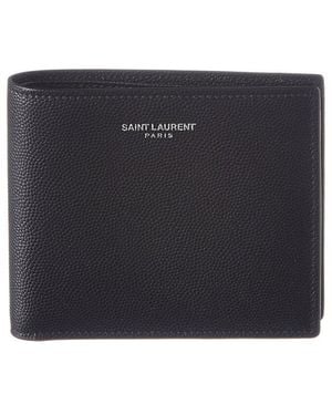 Saint Laurent Paris East/West Leather Bifold Wallet - Black