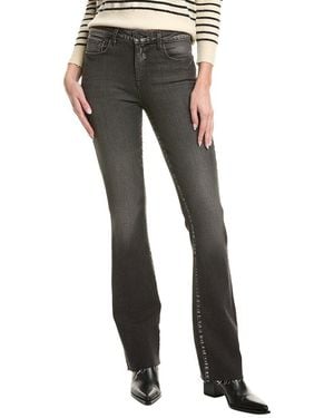 L'Agence Ruth High-Rise Straight Raw Hem Jean - Black