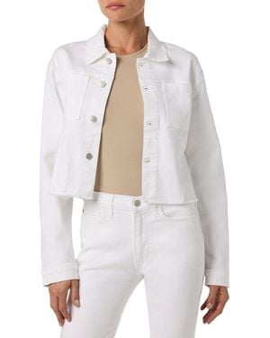 Hudson Jeans Micro Cropped Denim Jacket - White