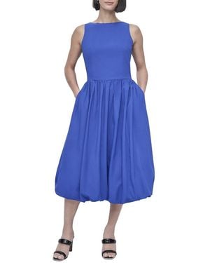 DKNY Boat-Neck Bubble Dress - Blue