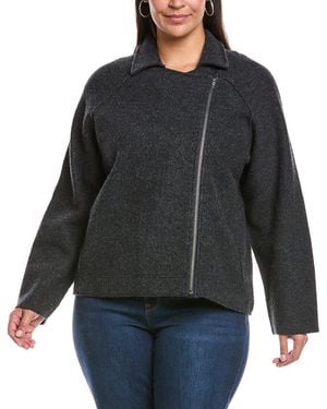 Eileen Fisher Plus Wool Moto Jacket - Black