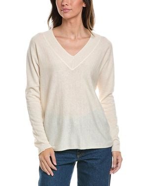 Vince Double V-Neck Pullover - White